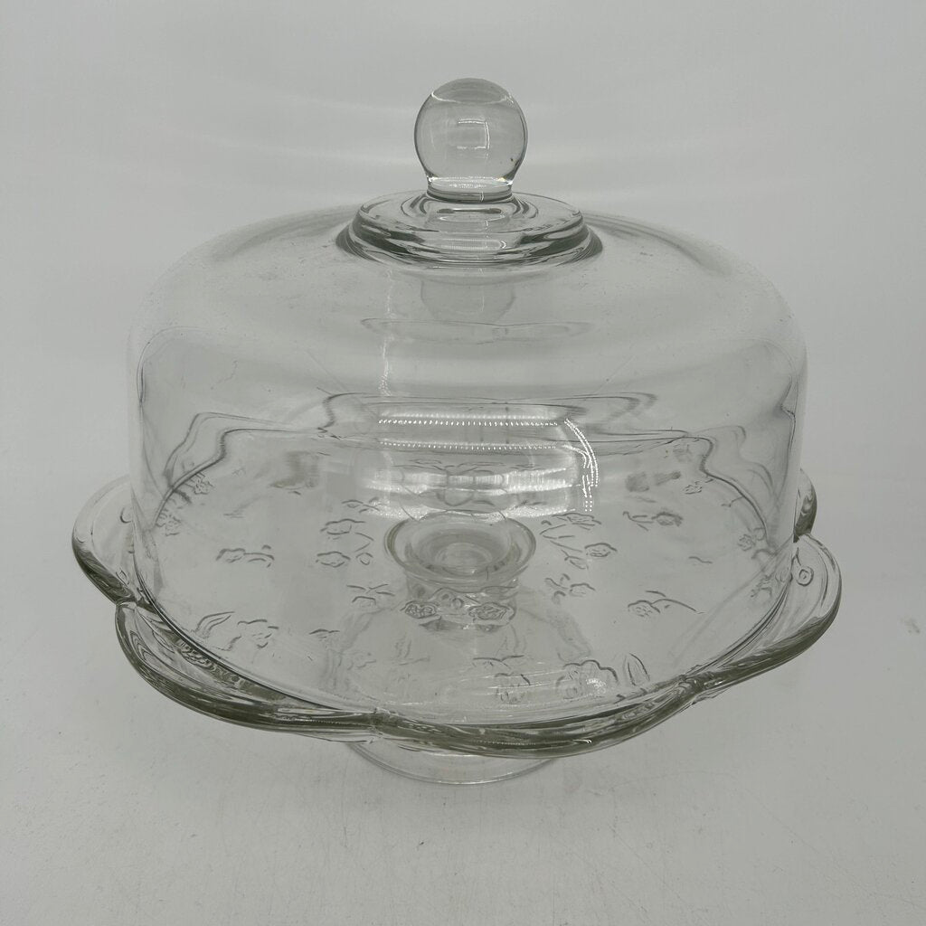 Floral Cake Plate with Cover