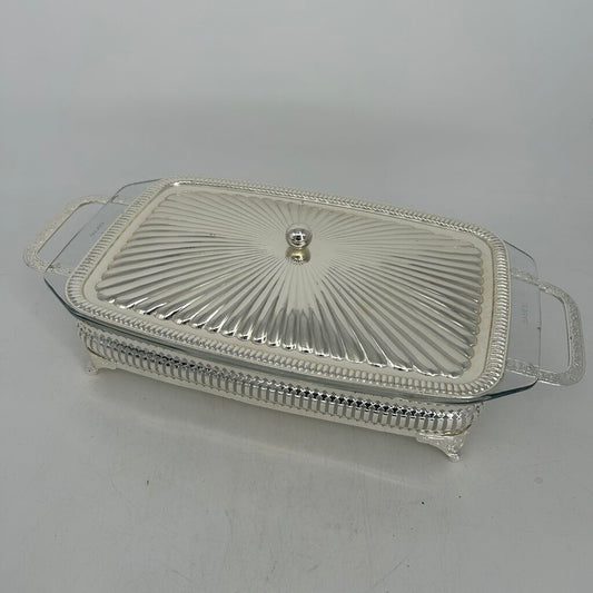 Casserole Dish In Silver Stand