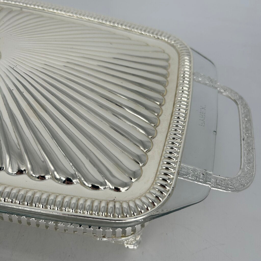 Casserole Dish In Silver Stand