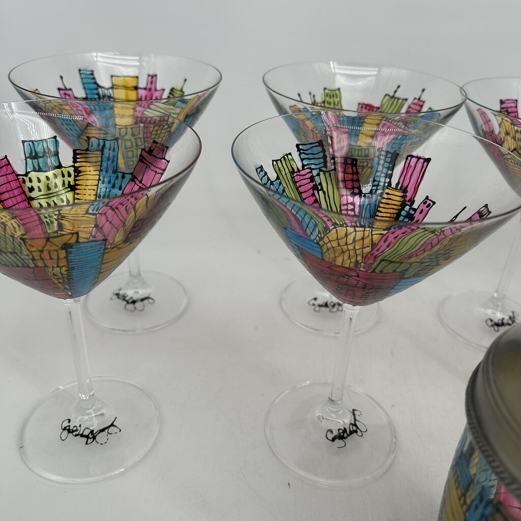 Cynthia Young Painted Martini Set