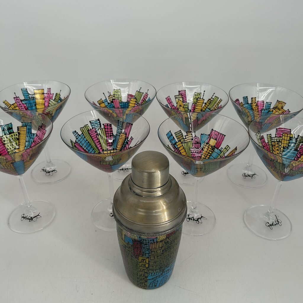 Cynthia Young Painted Martini Set