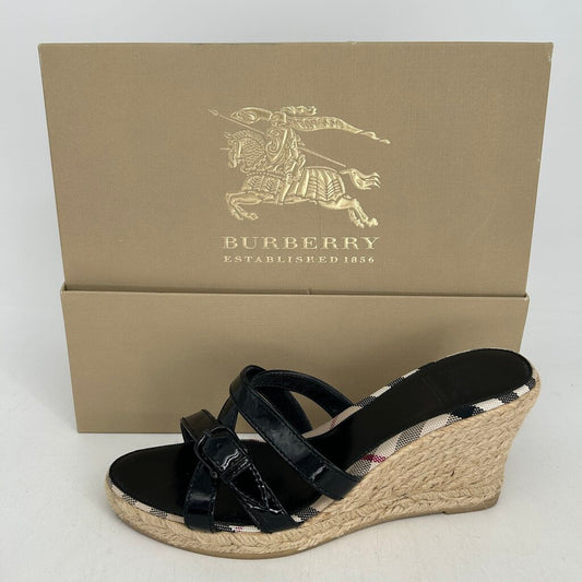 Burberry Espadrille Wedge Sandals