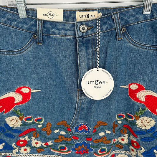 Umgee Embroidered Mini Skirt