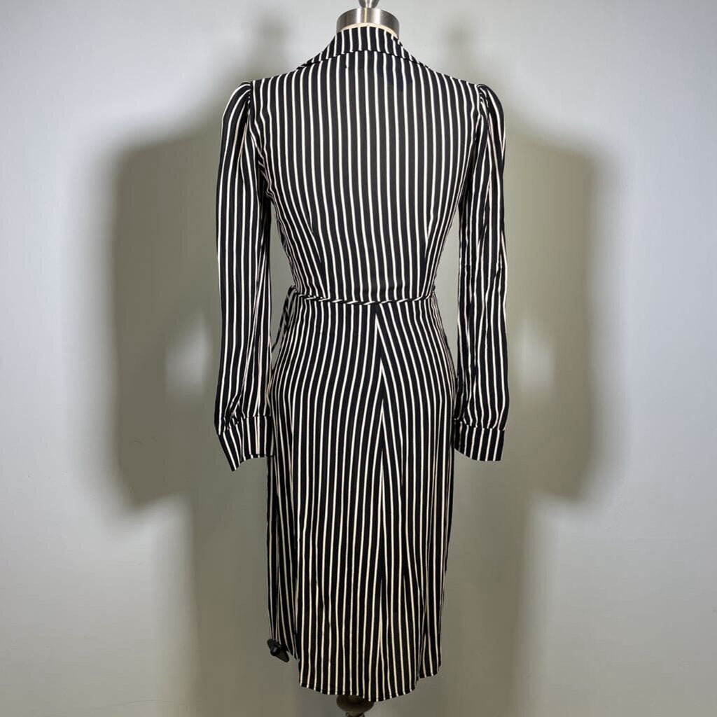 Reformation L/s Stripe Wrap Dress