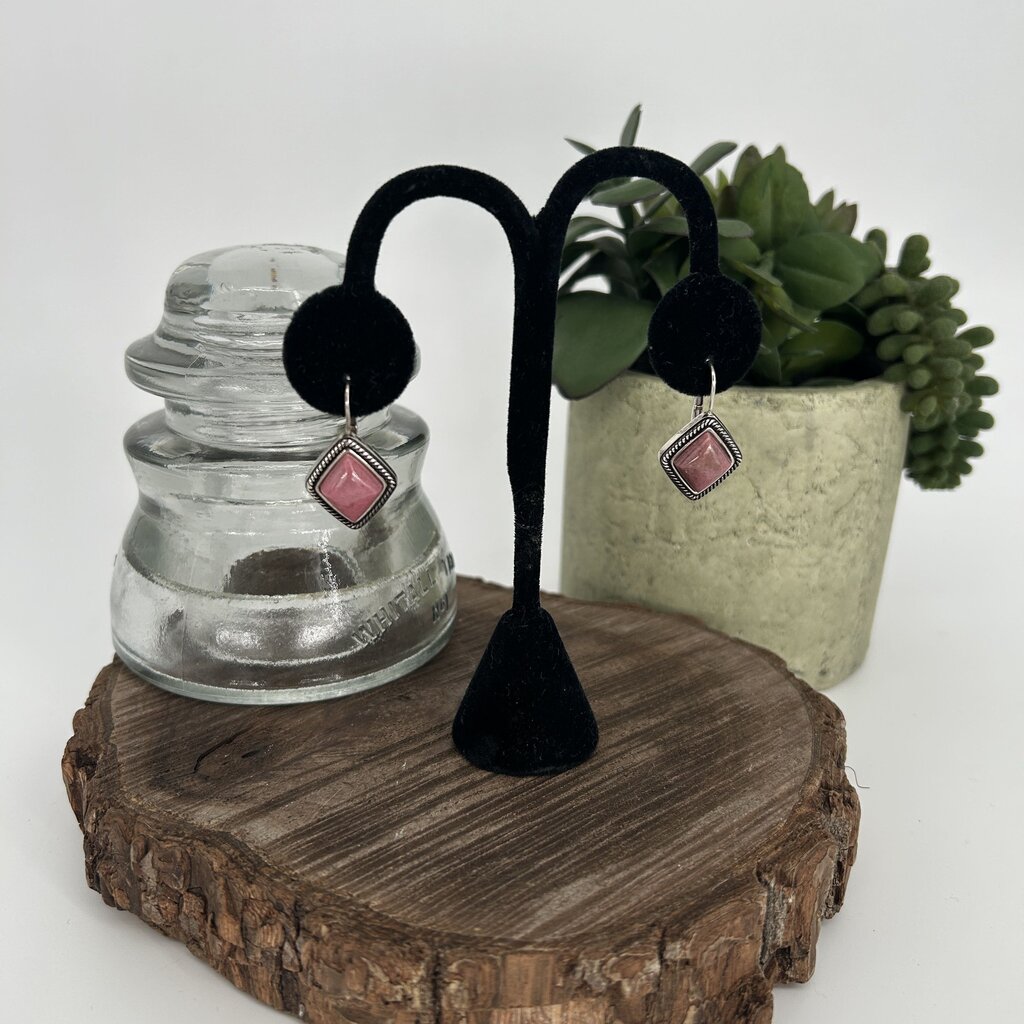 Rhodonite & Sterling Earrings