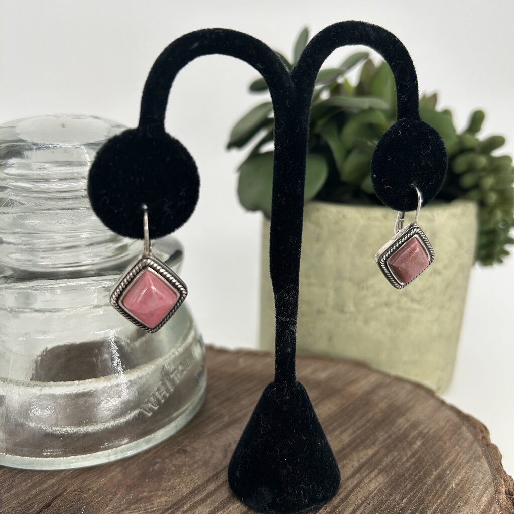 Rhodonite & Sterling Earrings