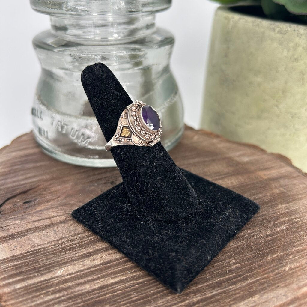 Sterling Gem Poison Ring