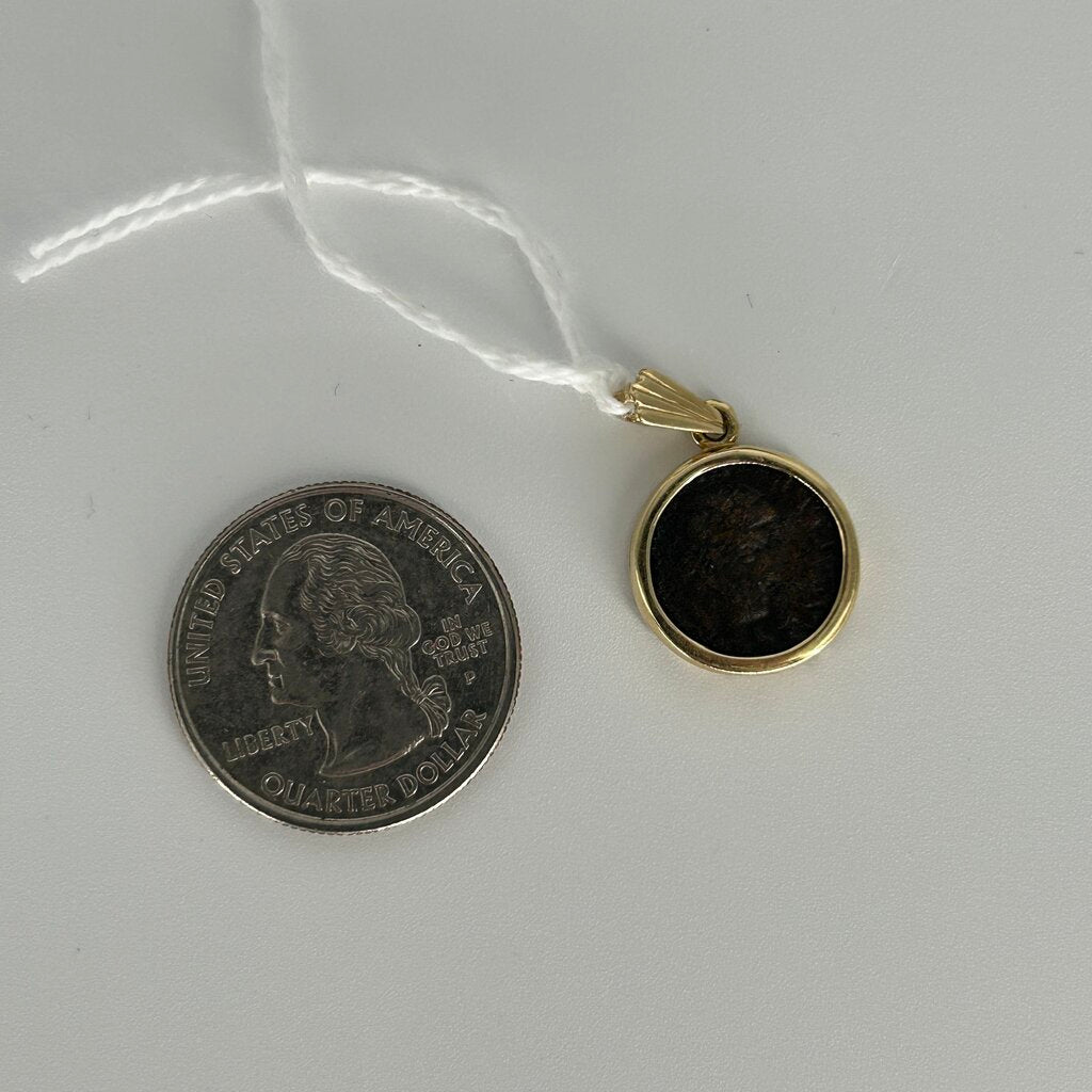 14k Roman Coin Pendant