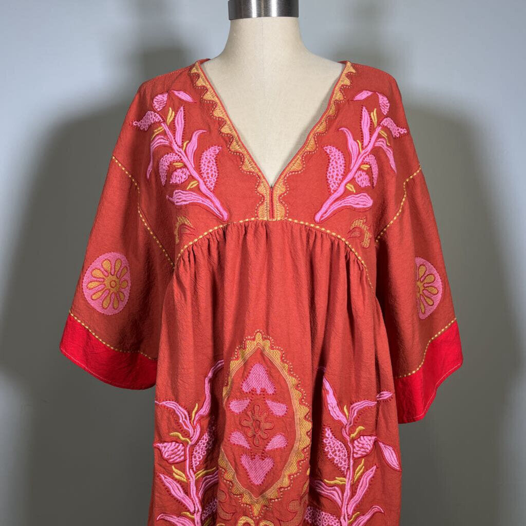 S/s Embroidered Mini Dress
