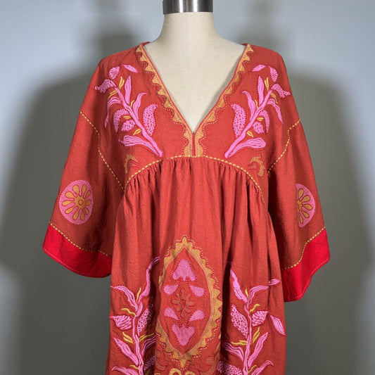 S/s Embroidered Mini Dress