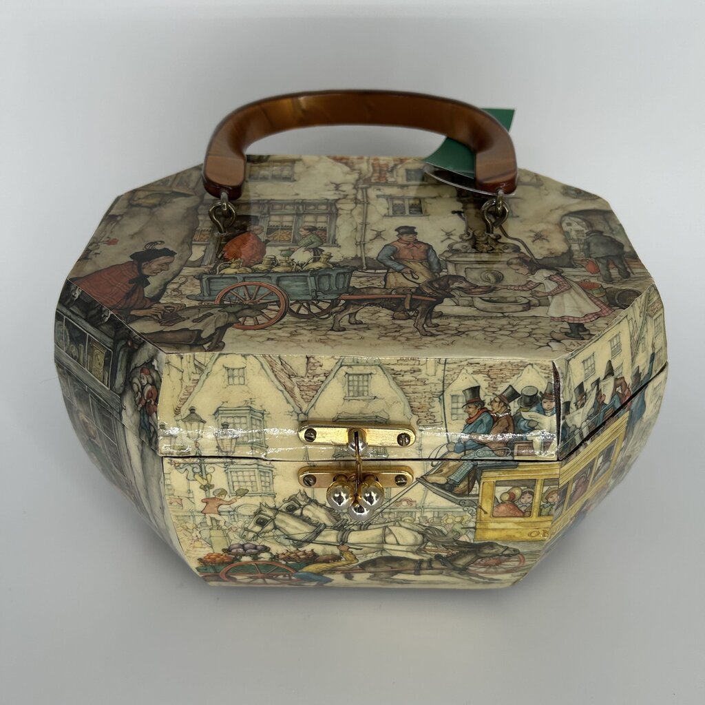 Scenic Decoupage Octagon Box Purse