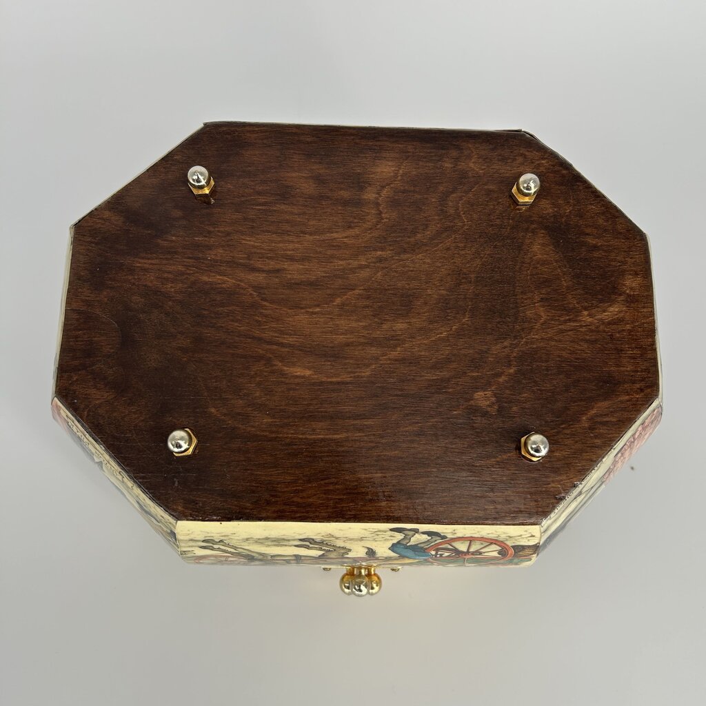 Scenic Decoupage Octagon Box Purse