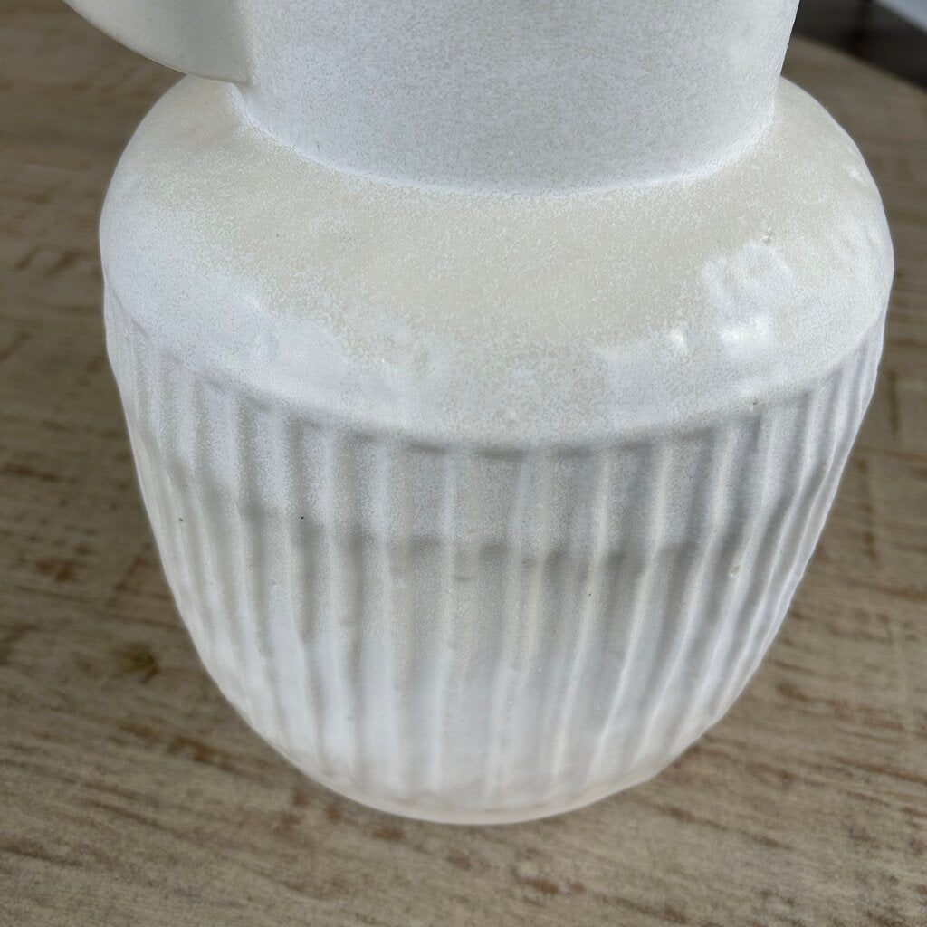 Round Textured Vase w Handles