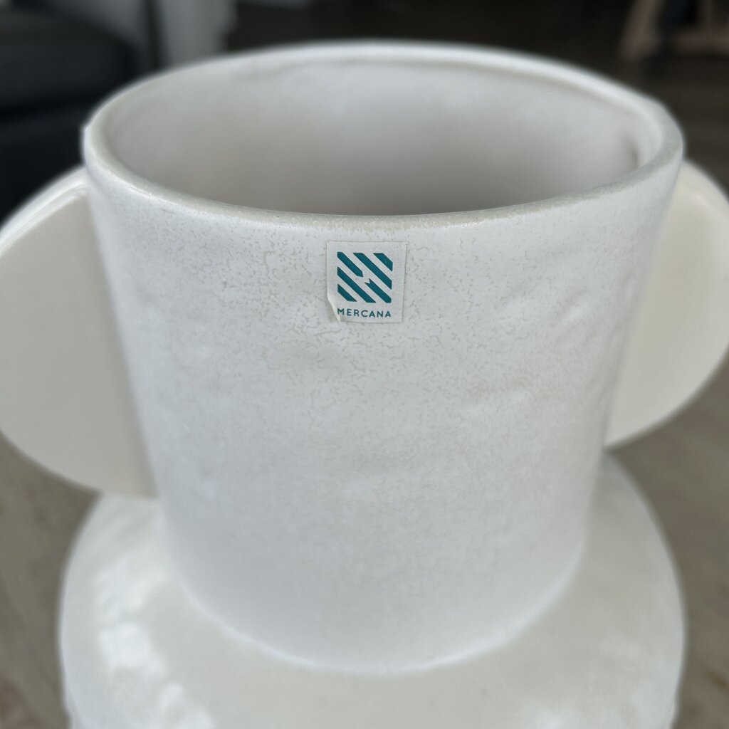 Round Textured Vase w Handles
