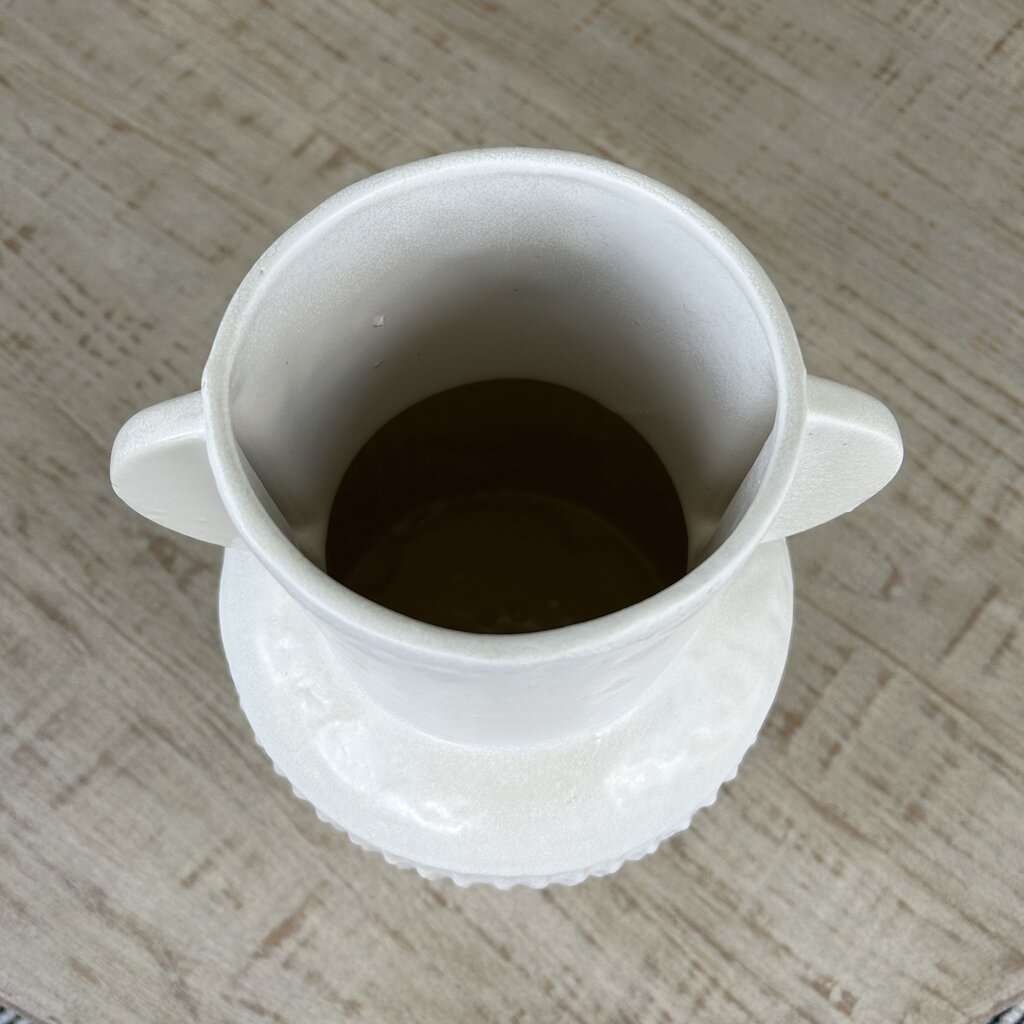 Round Textured Vase w Handles