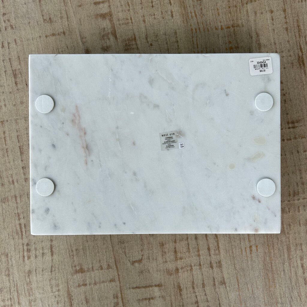 Marble Serving Tray with Gold Handles