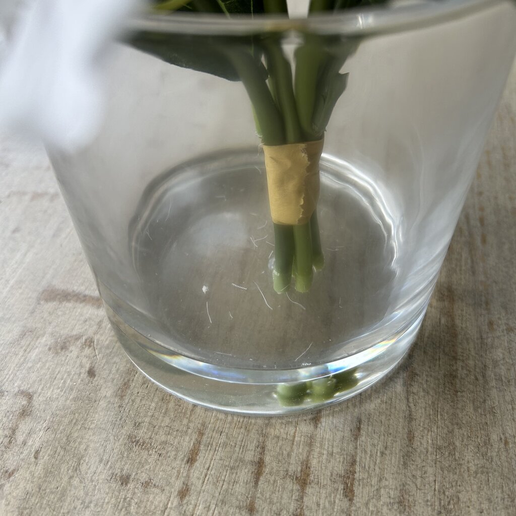 White Flowers in Glass Vase
