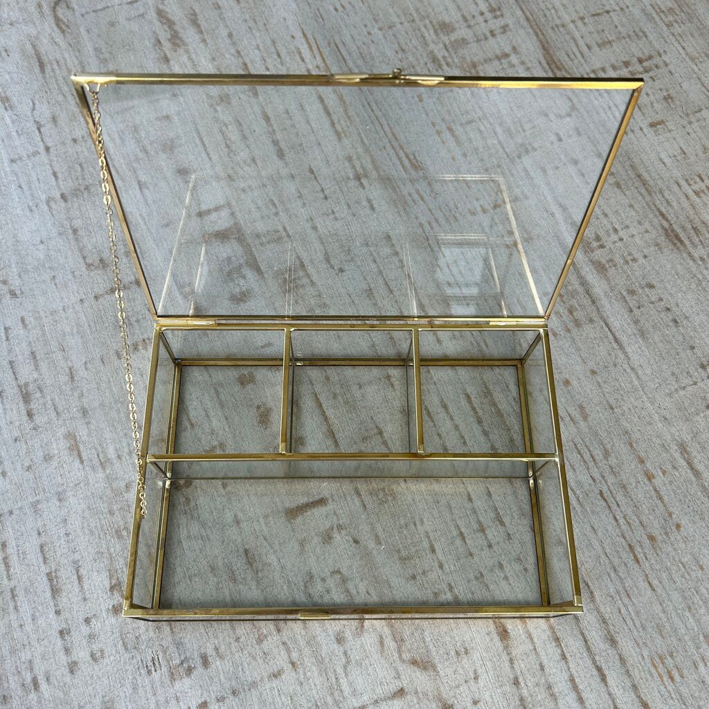 Glass & Metal Jewelry Box
