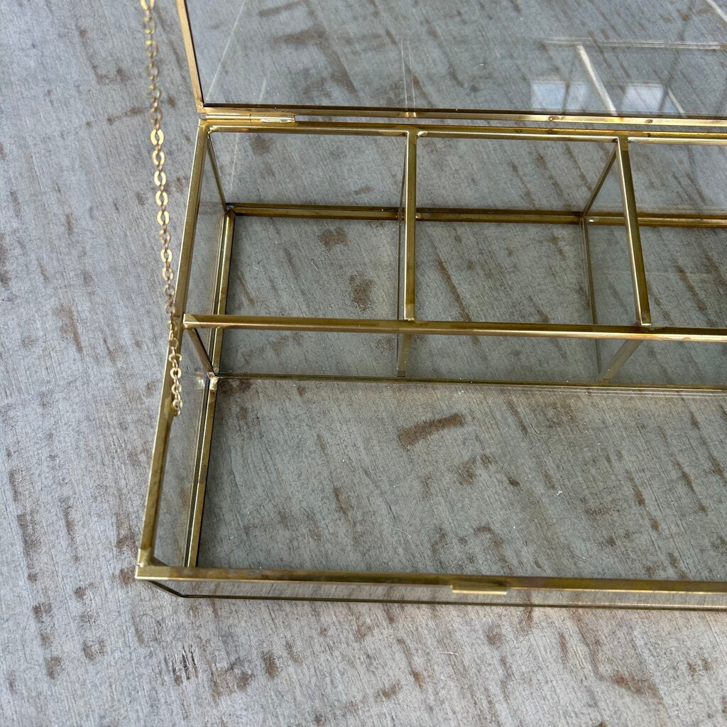 Glass & Metal Jewelry Box