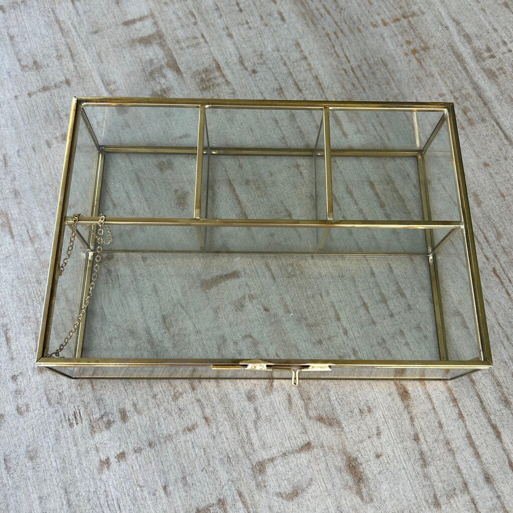 Glass & Metal Jewelry Box