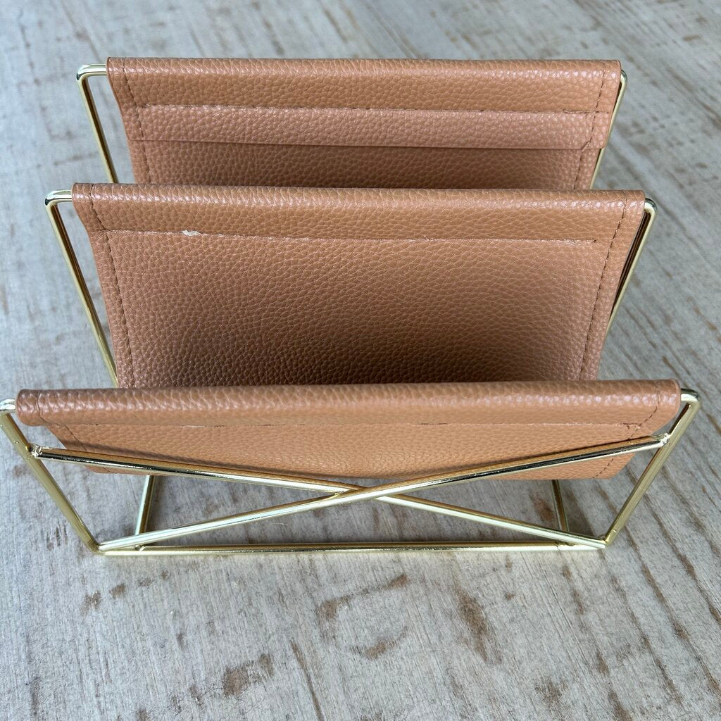 Faux Leather Mail Organizer