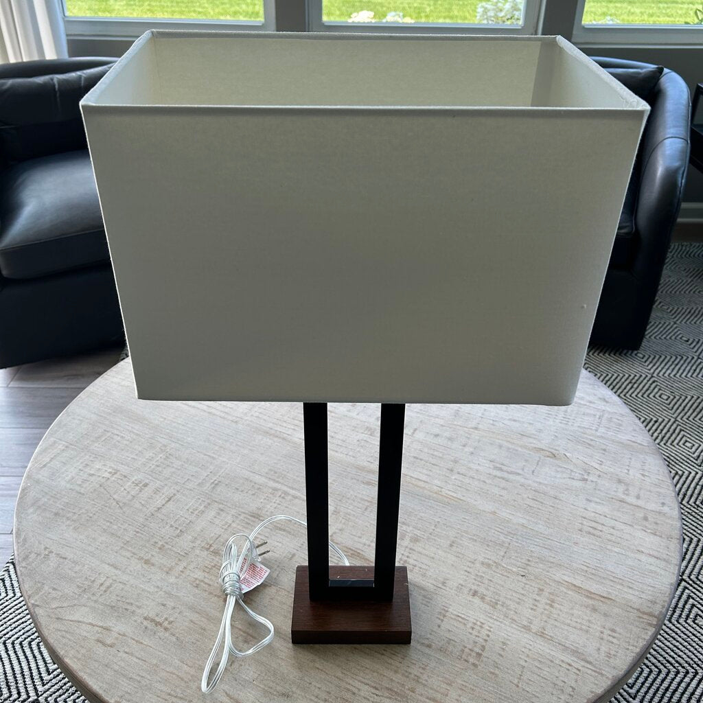 Wood & Metal Rectangular Base Lamp