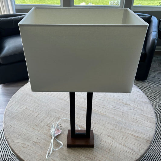 Wood & Metal Rectangular Base Lamp
