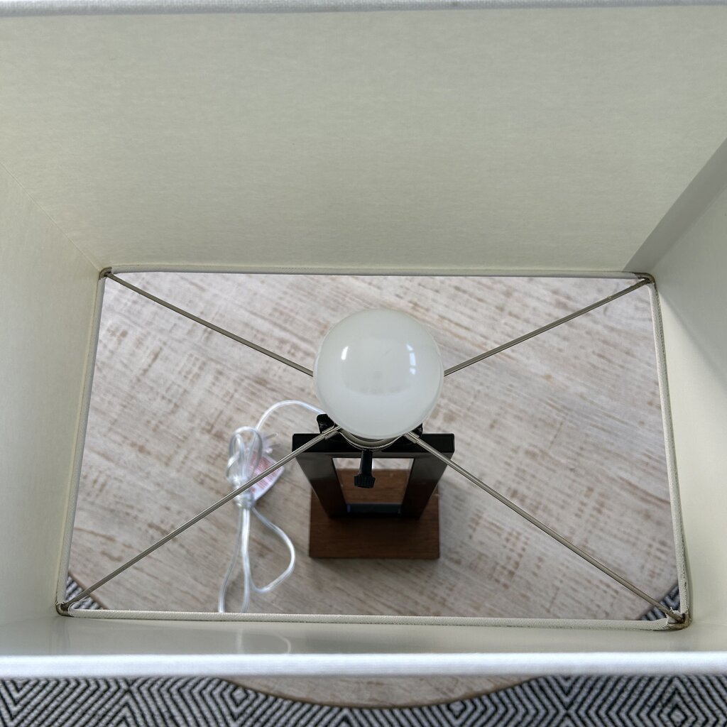Wood & Metal Rectangular Base Lamp