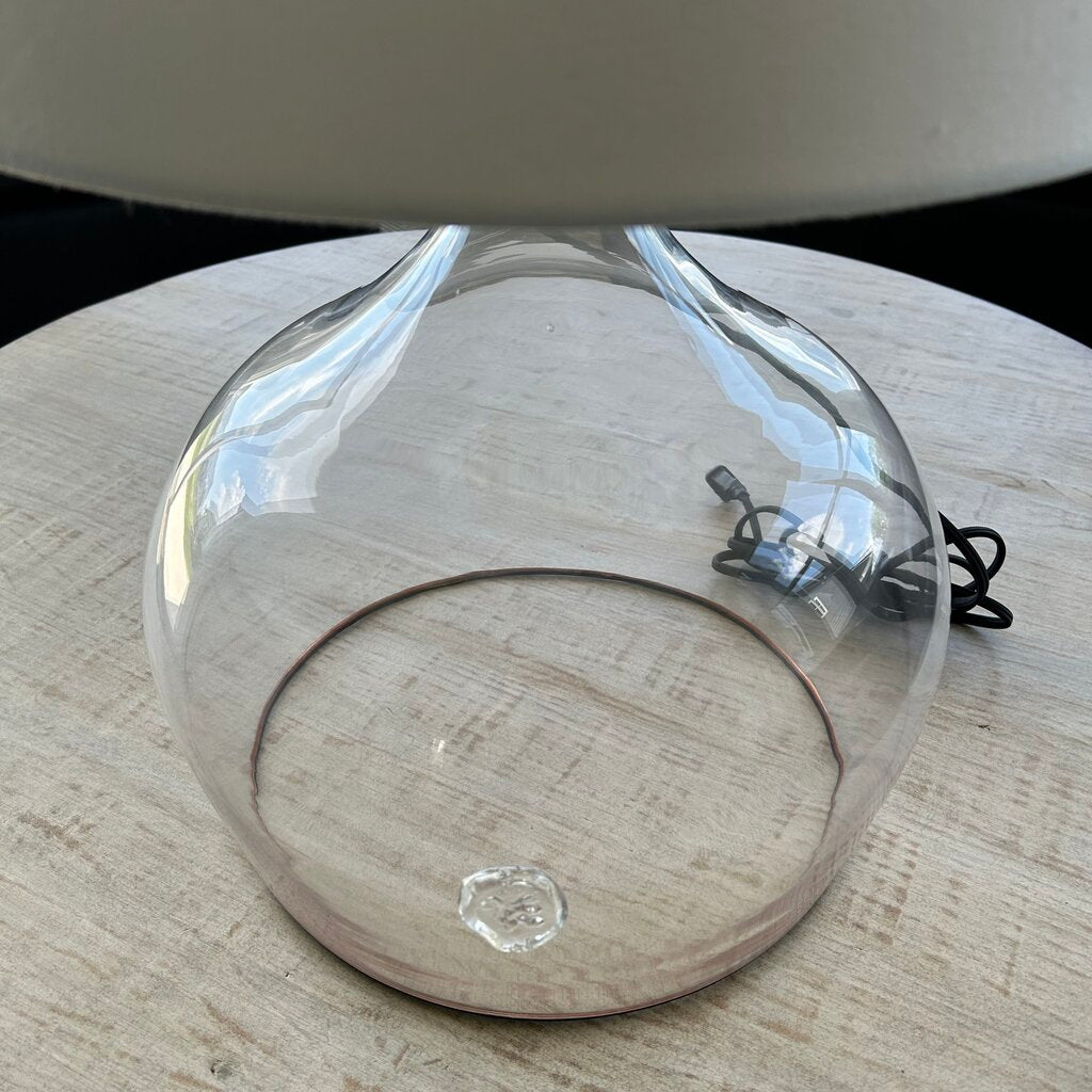 Wide Round Glass Base Lamp