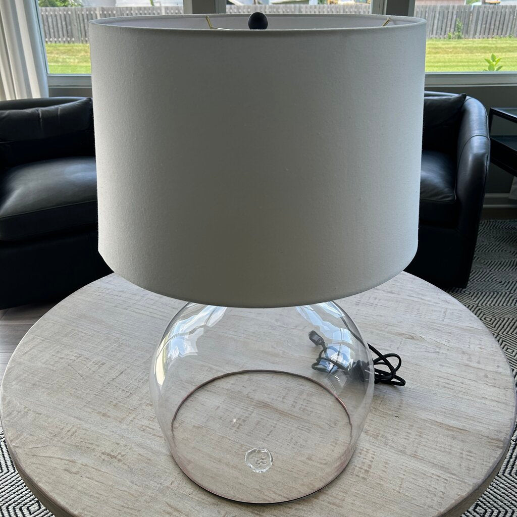 Wide Round Glass Base Lamp
