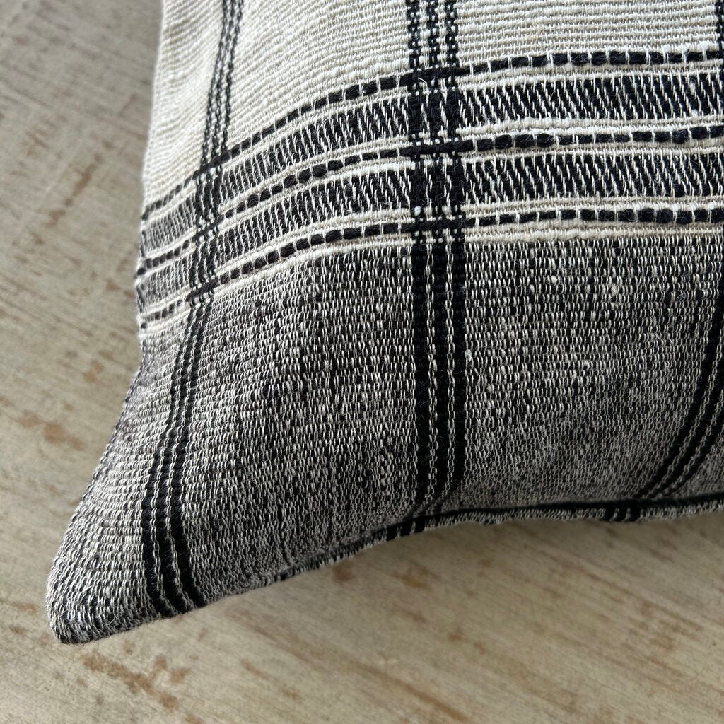Plaid Pillow with Down Insert