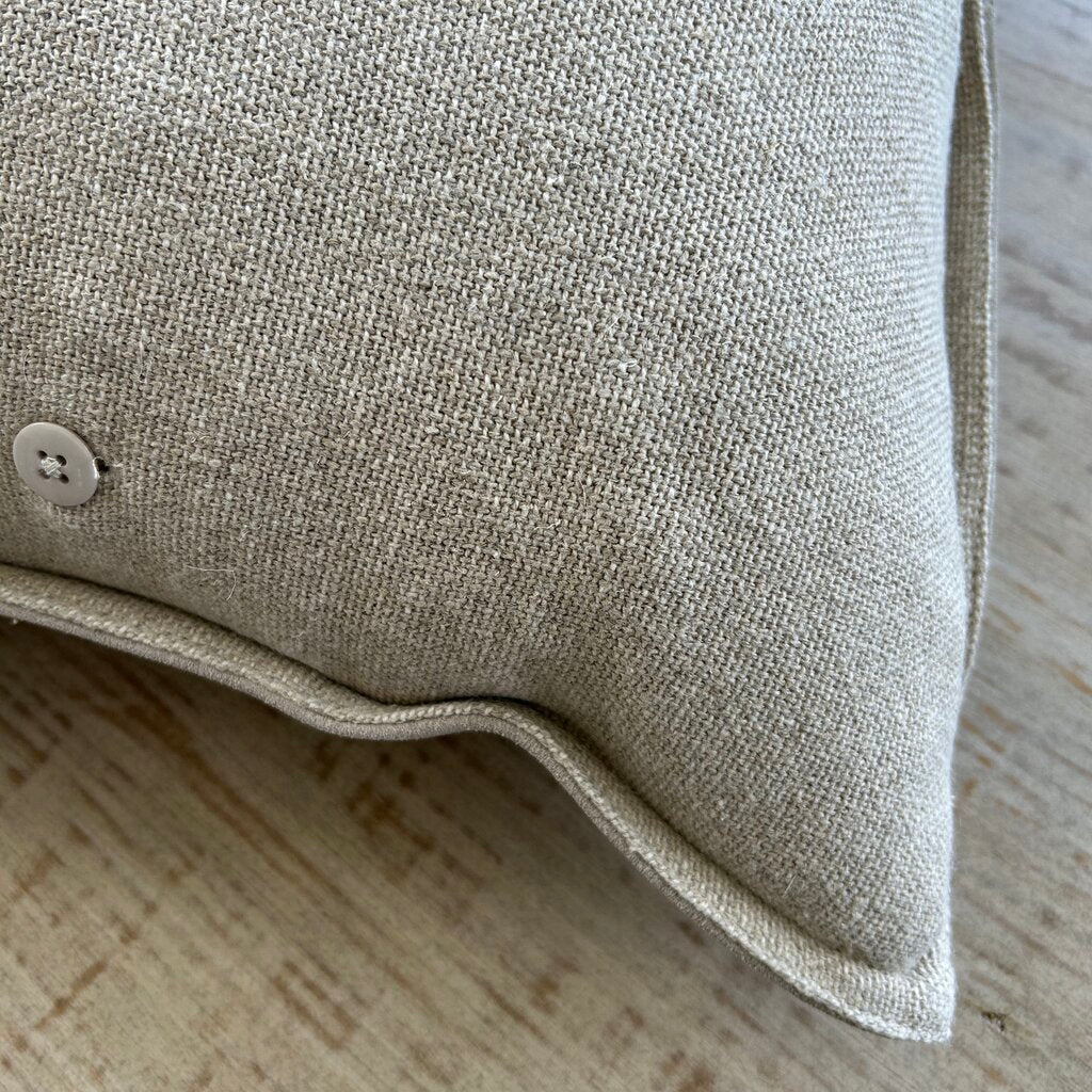Suede & Linen Throw Pillow