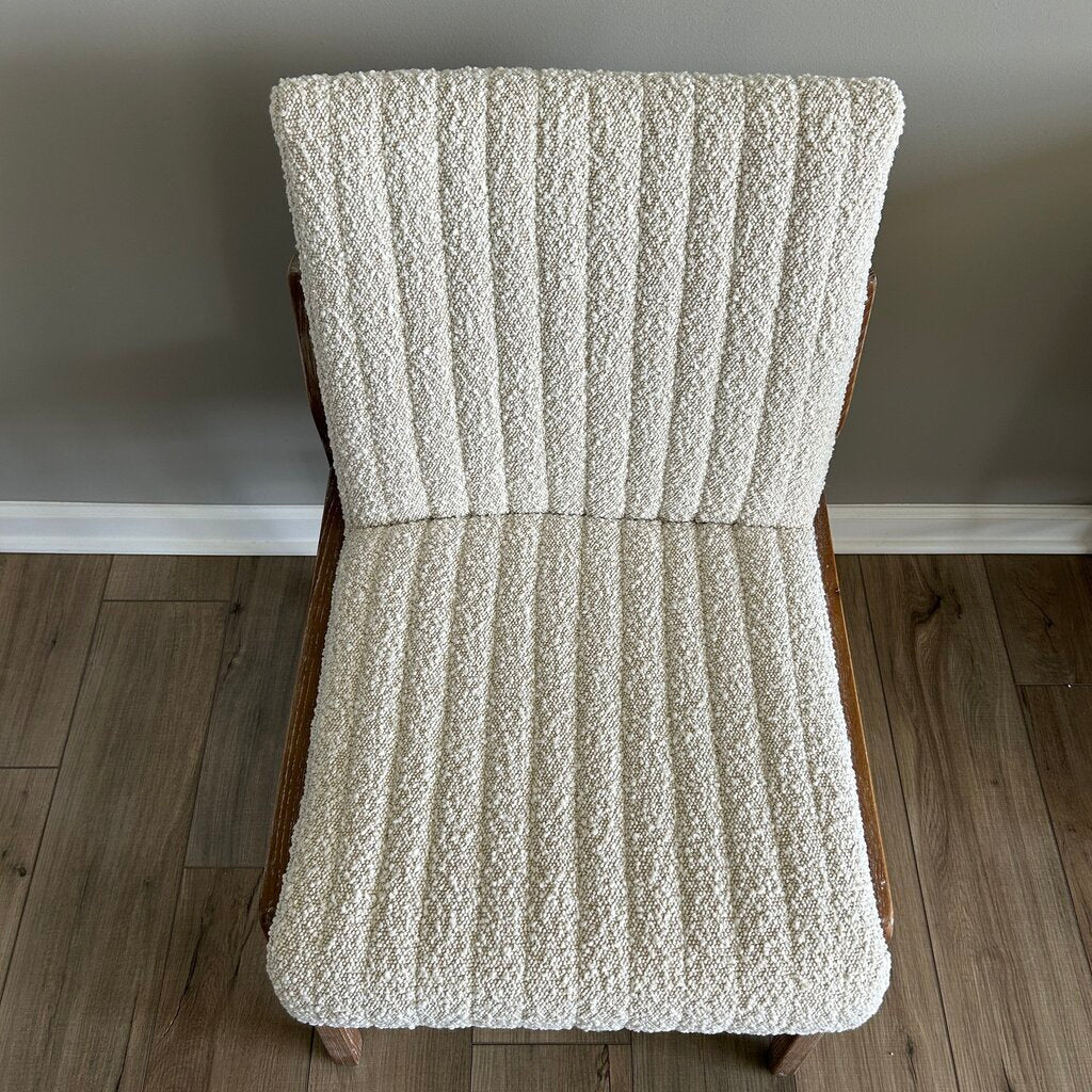 Textured Desk Chair with Wood Legs