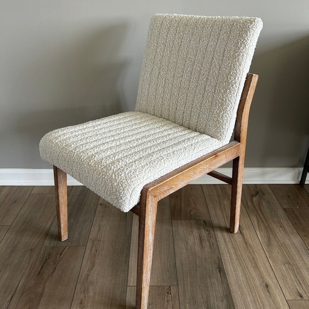 Textured Desk Chair with Wood Legs