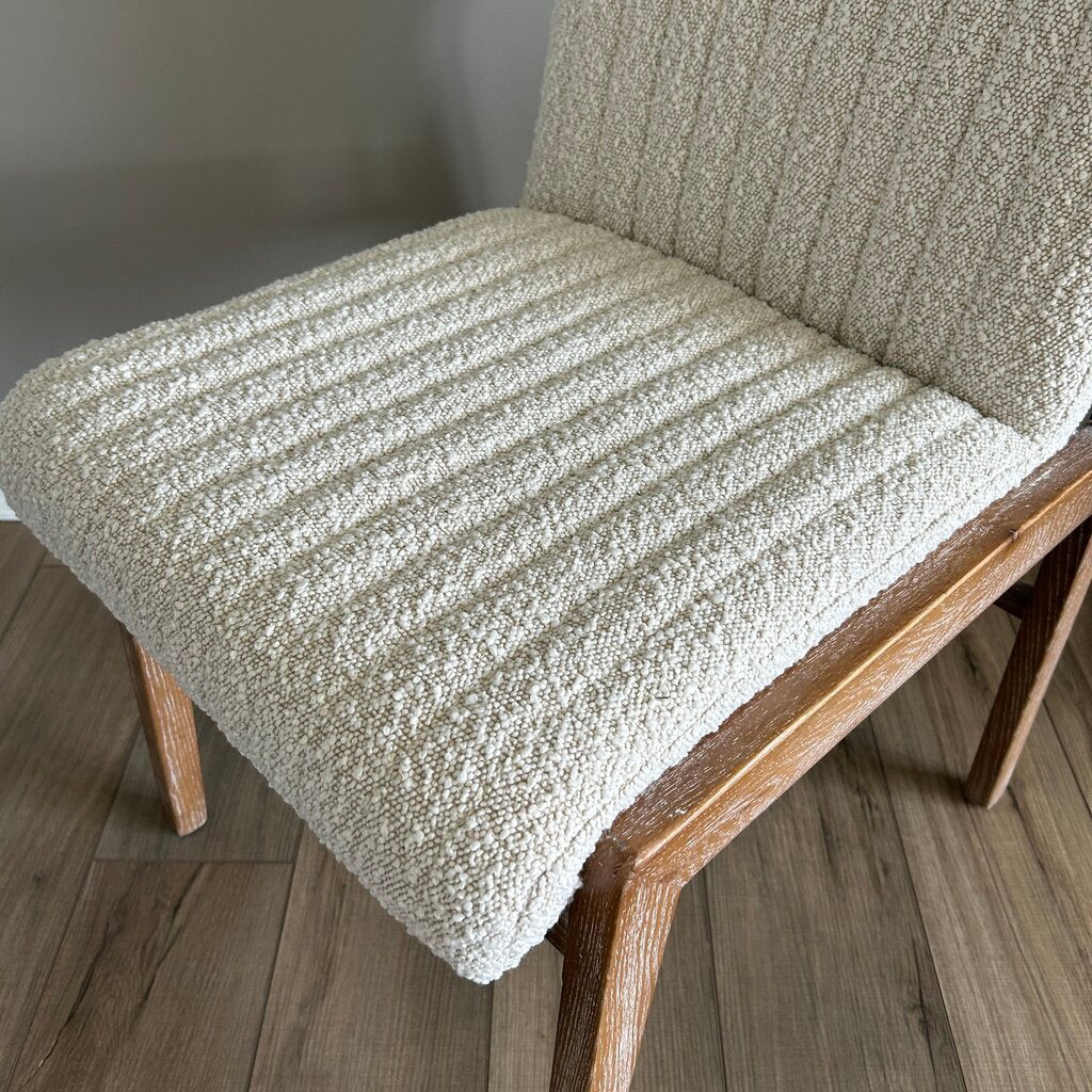 Textured Desk Chair with Wood Legs