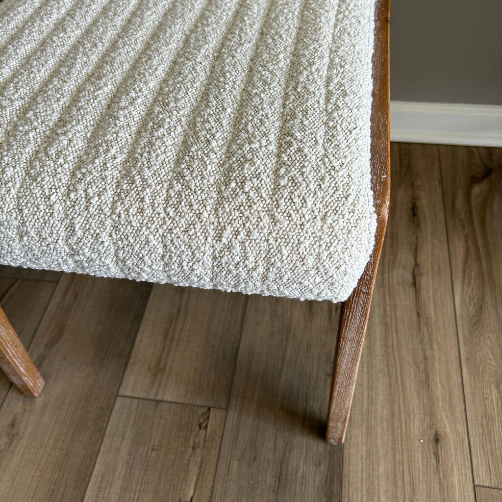 Textured Desk Chair with Wood Legs