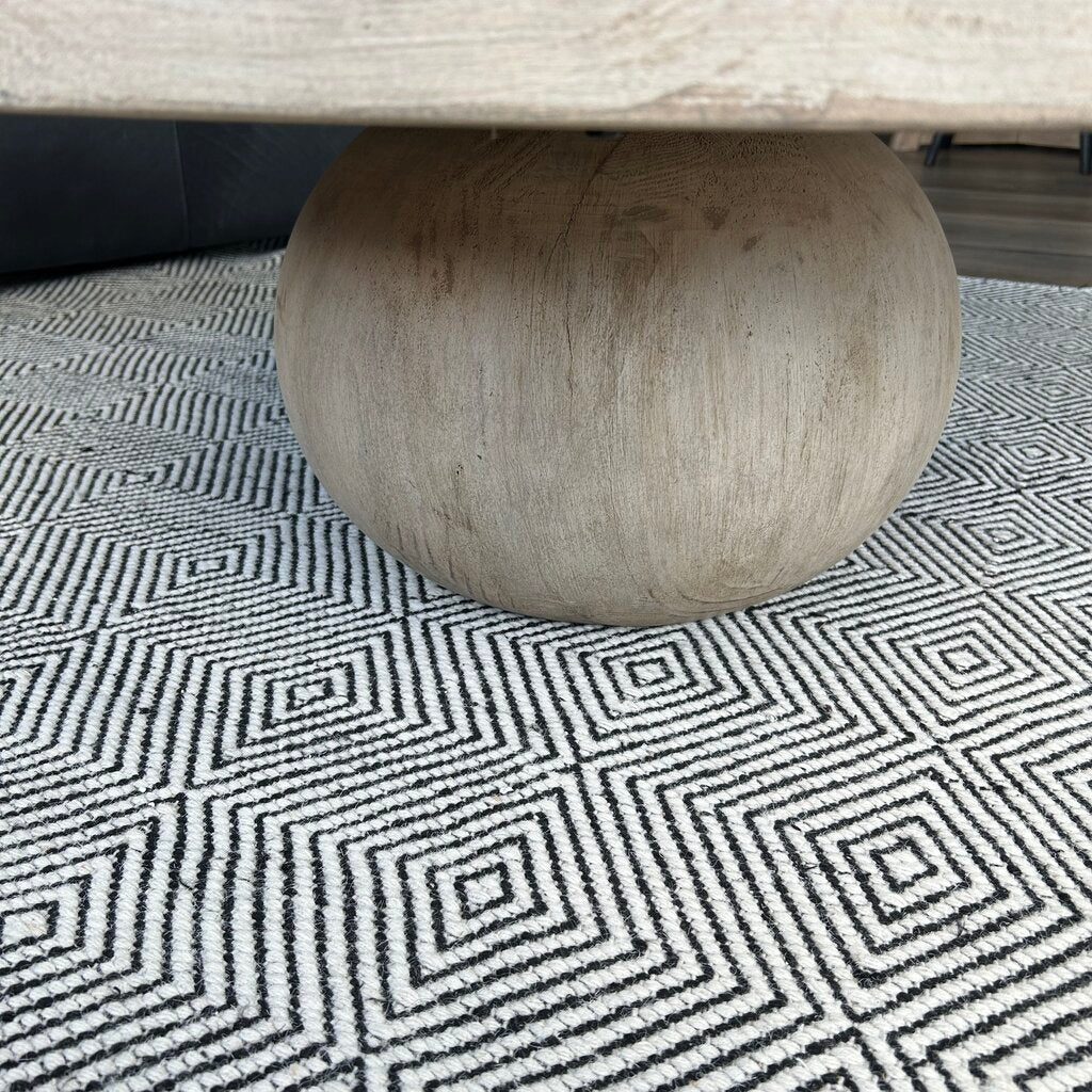 Round White Oak Coffee Table.AS IS