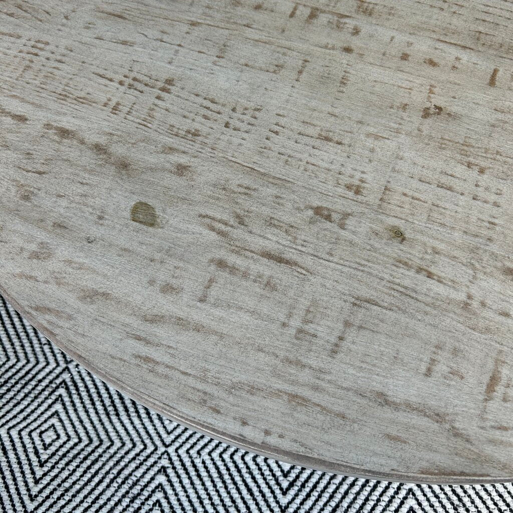 Round White Oak Coffee Table.AS IS