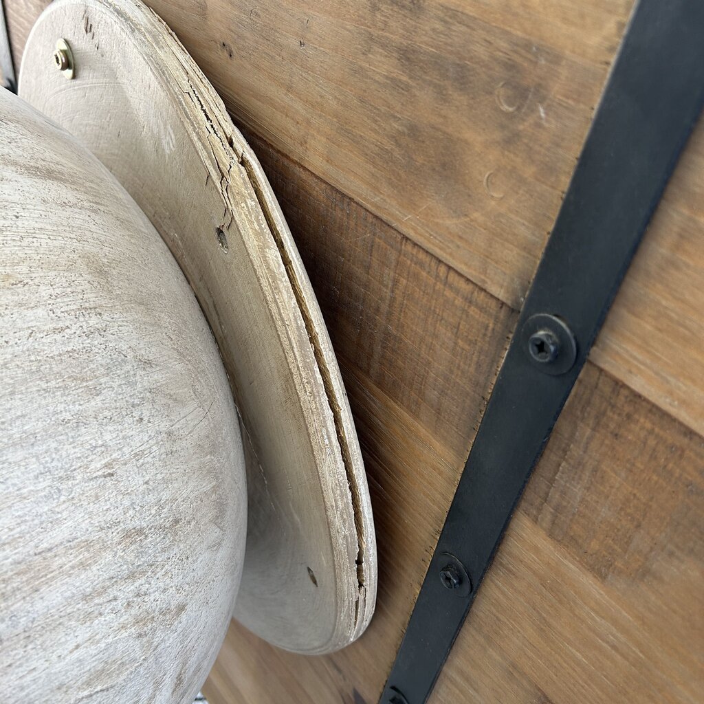 Round White Oak Coffee Table.AS IS