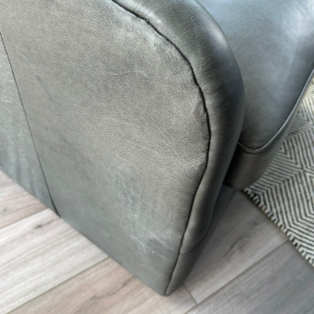 Four Hands Leather Swivel Arm Chair AS IS