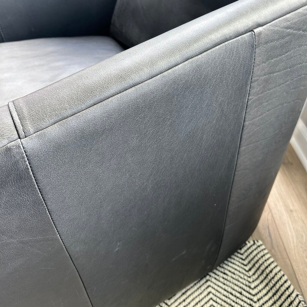 Four Hands Leather Swivel Arm Chair AS IS