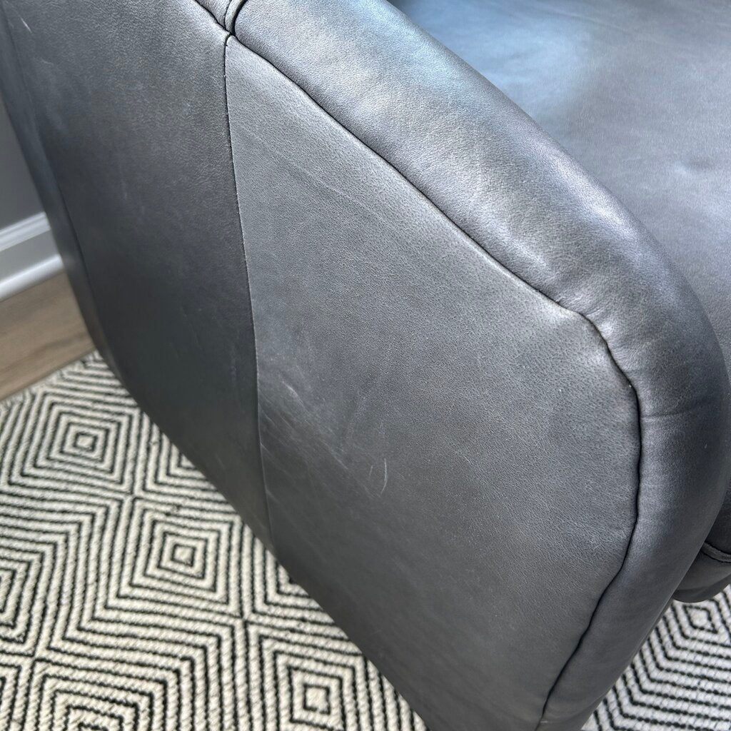 Four Hands Leather Swivel Arm Chair AS IS