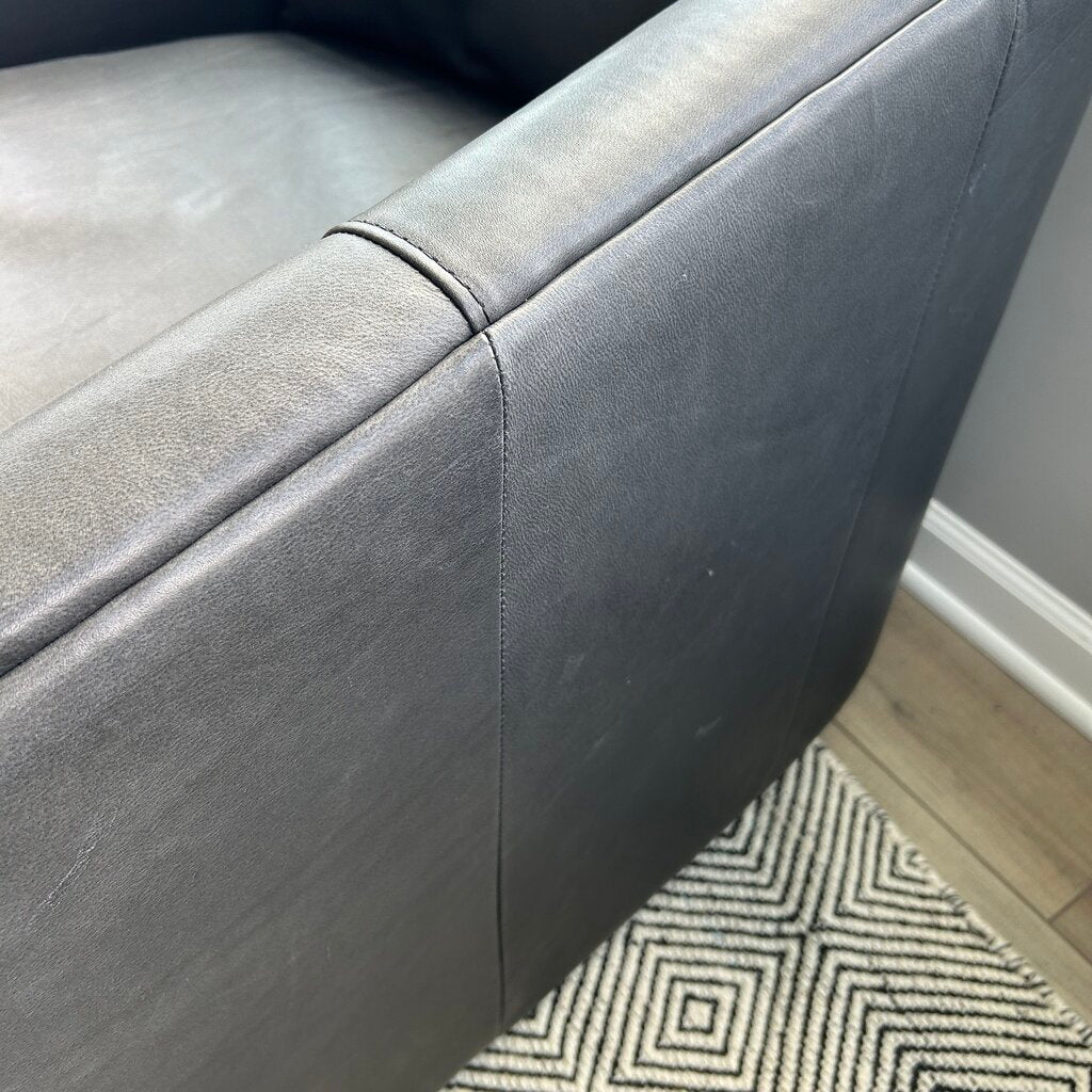 Four Hands Leather Swivel Arm Chair AS IS