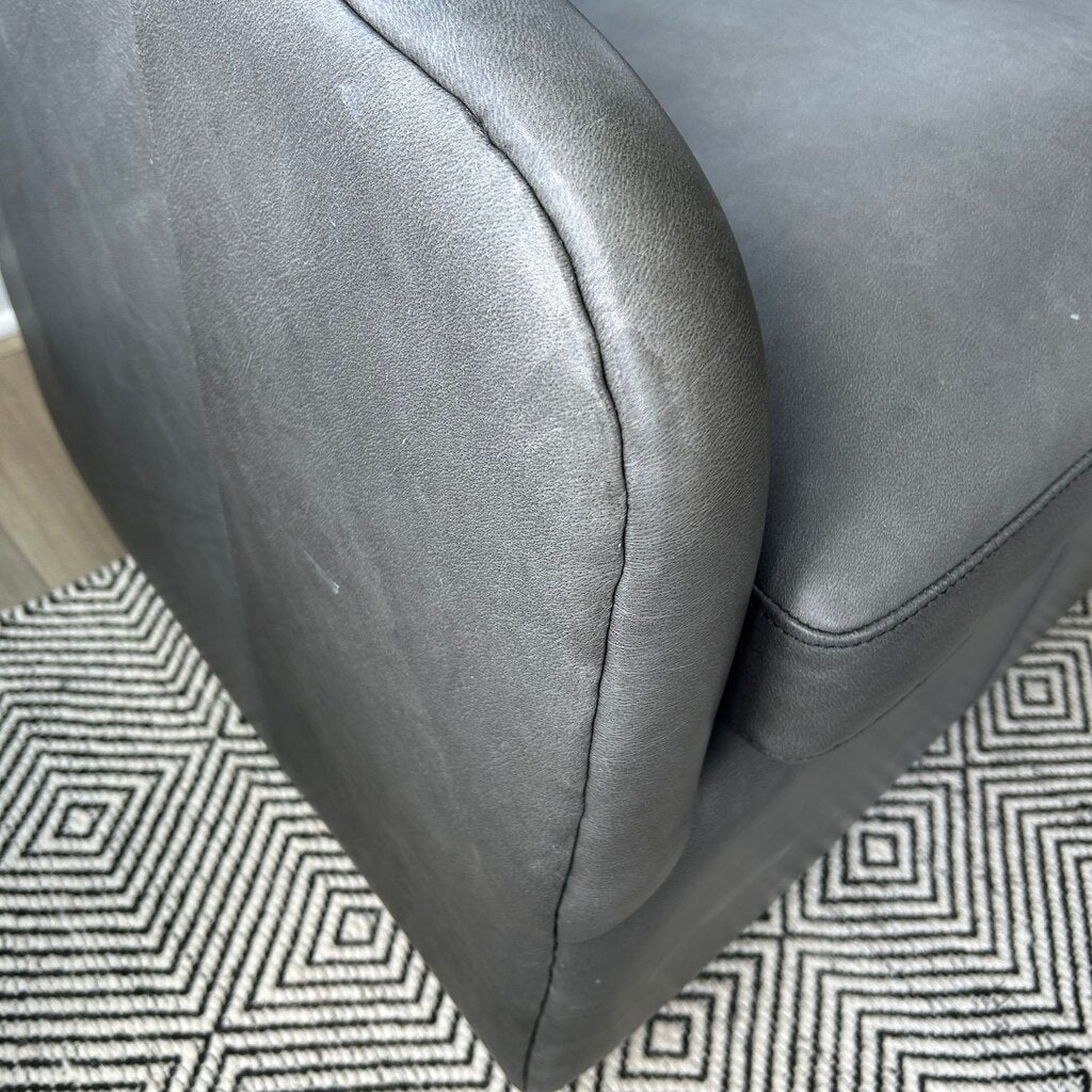 Four Hands Leather Swivel Arm Chair AS IS