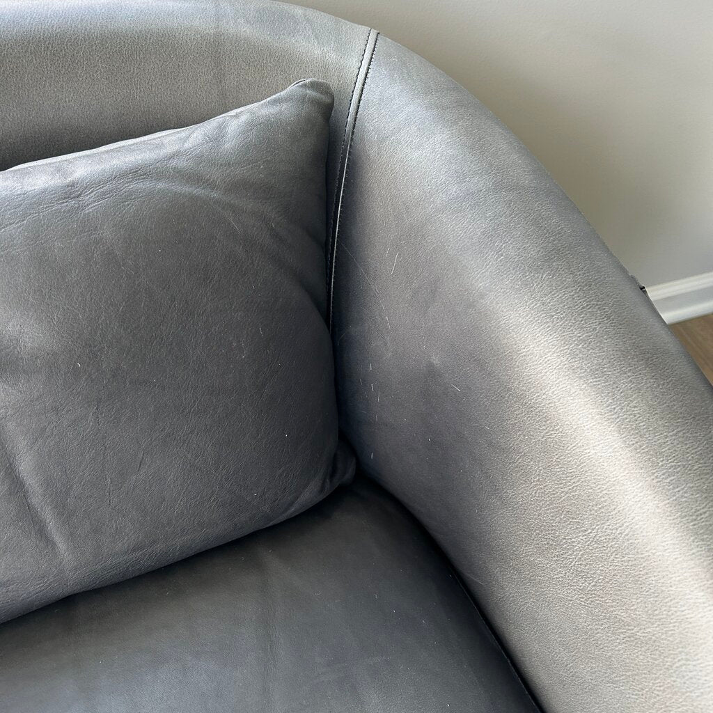 Four Hands Leather Swivel Arm Chair AS IS