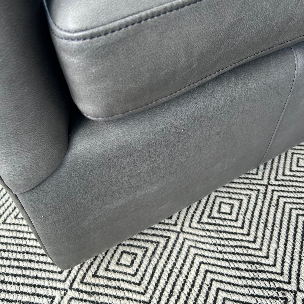 Four Hands Leather Swivel Arm Chair AS IS