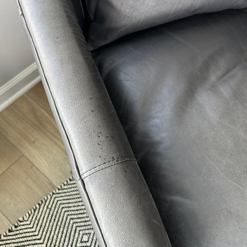 Four Hands Leather Swivel Arm Chair AS IS