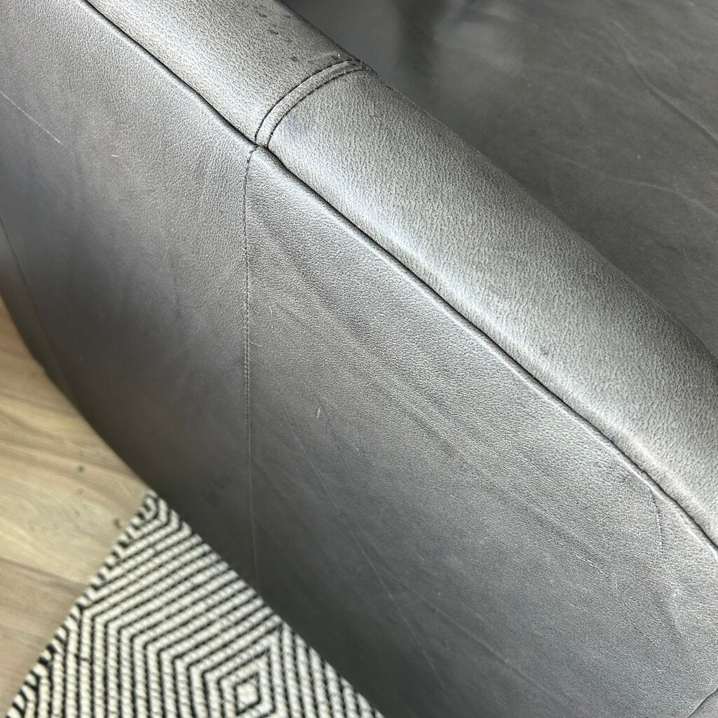 Four Hands Leather Swivel Arm Chair AS IS