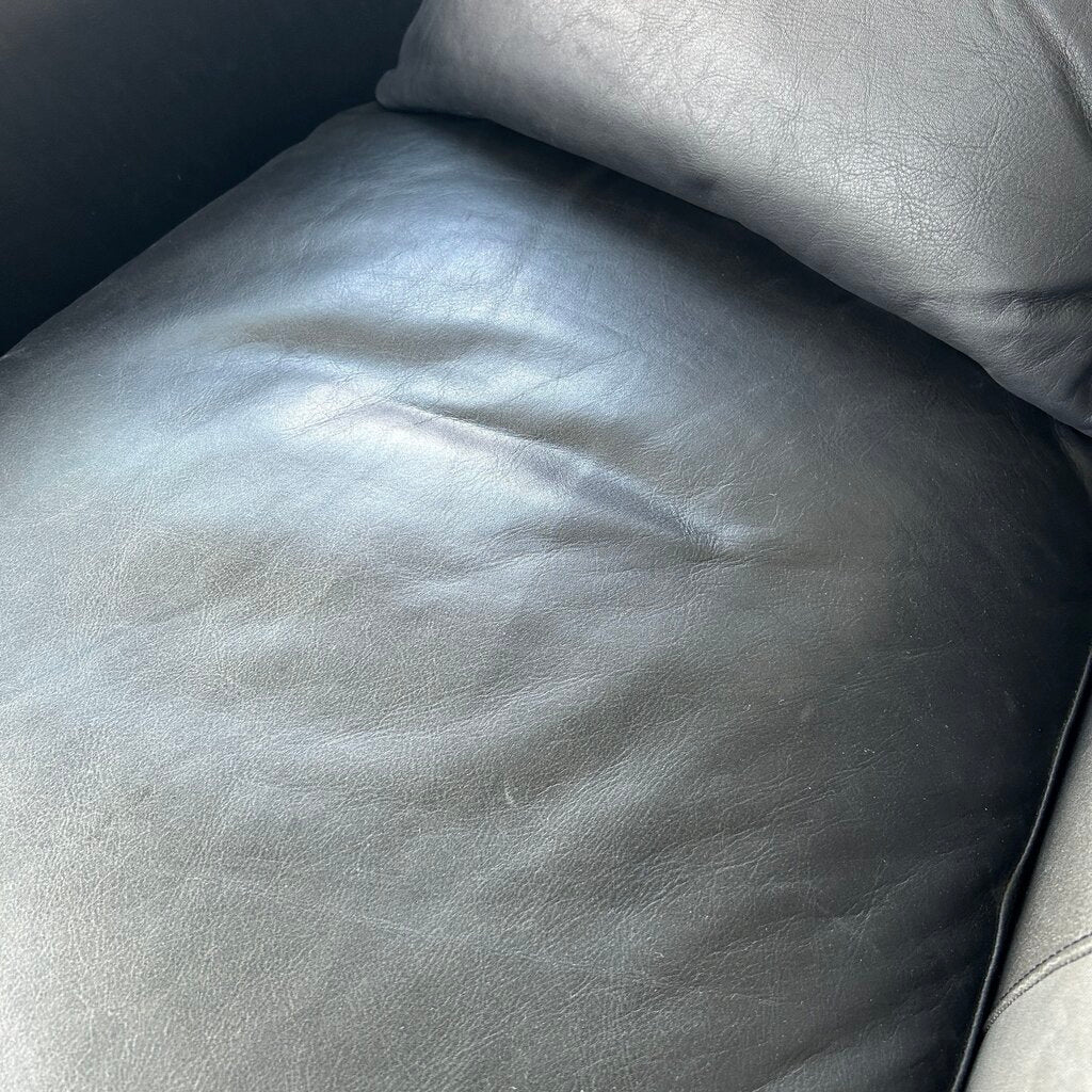 Four Hands Leather Swivel Arm Chair AS IS
