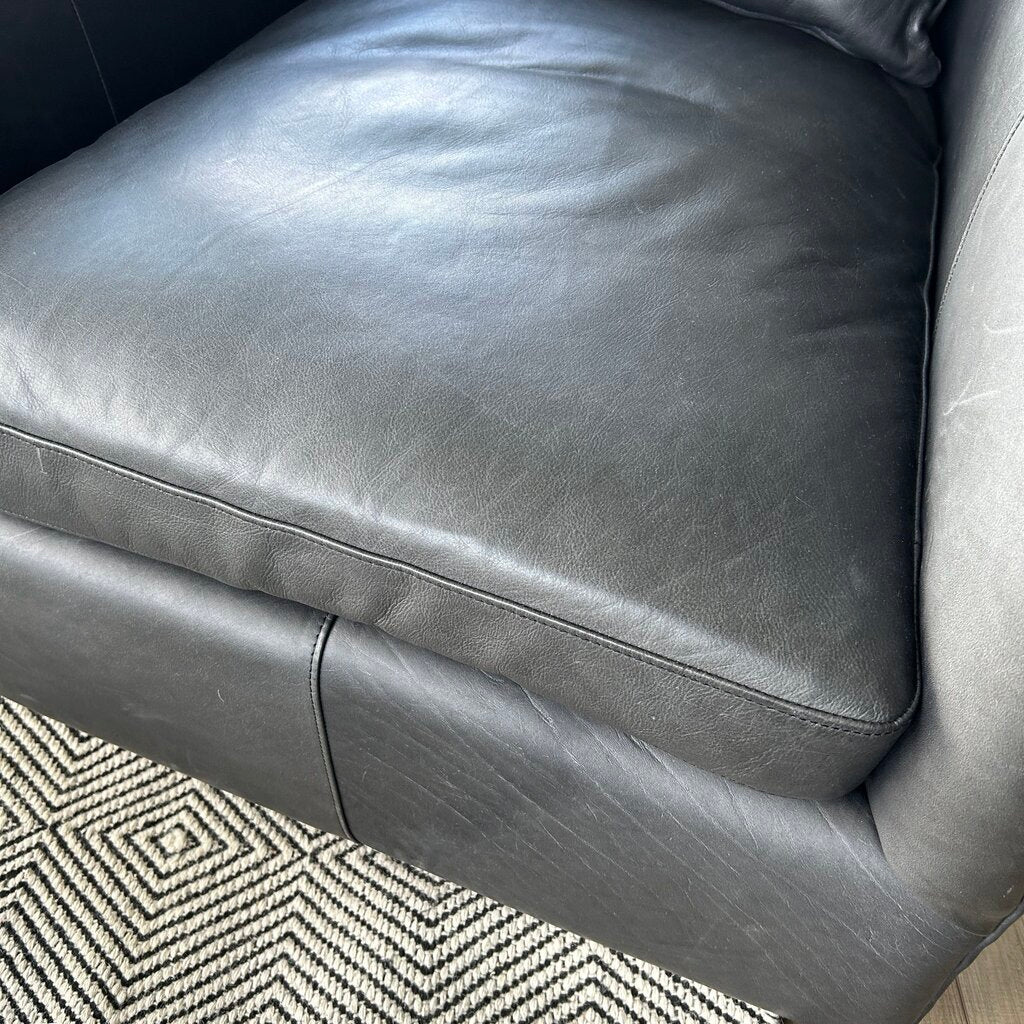Four Hands Leather Swivel Arm Chair AS IS